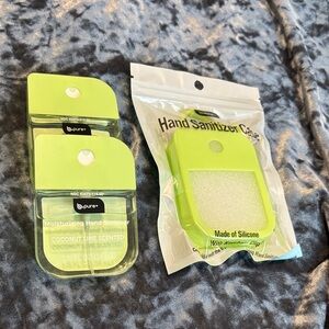 Coconut lime scented hand sanitizer and Green Hand Sanitizer Case